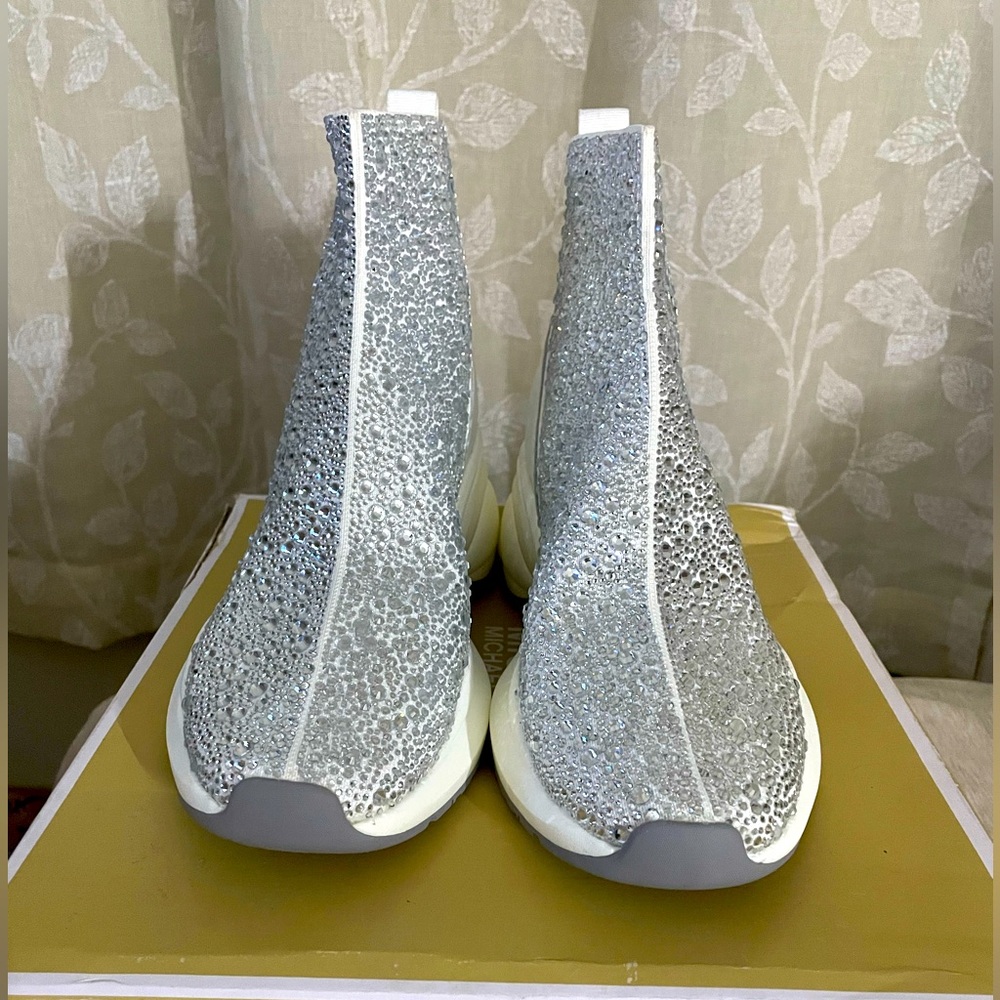Michael Kors Zuma Stylish Booties (White/Silver) *Studded* New in Box! (Size 8)